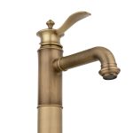 Baterie lavoar TRENDY’S, montare pe blat, langa lavoar ,bronz antichizat cu broderie, 9940, trendysanitary.ro