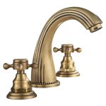 Baterie lavoar cu trei căi, montare pe chiuvetă, bronz antichizat, 9327, trendysanitary.ro