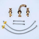 Baterie lavoar cu trei căi, montare pe chiuvetă, bronz antichizat, 252, trendysanitary.ro