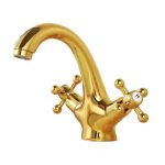 Baterie lavoar dublă comandă Gold, 8702, trendysanitary.ro