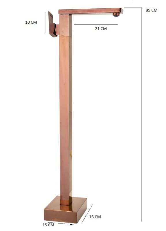 Baterii chiuveta baie, Baterie lavoar freestanding TRENDY’S desing rectangular rose -gold, trendysanitary.ro