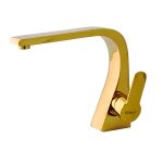 Baterie lavoar monocomanda , montare chiuveta baie , gold, 1953, trendysanitary.ro