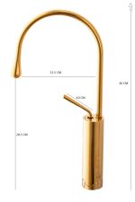 Baterie lavoar montare pe blat,langa lavoar,gold, 255, trendysanitary.ro