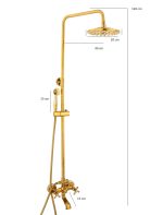 Coloana de dus TRENDY’S , cu trei functii , gold, 2457, trendysanitary.ro