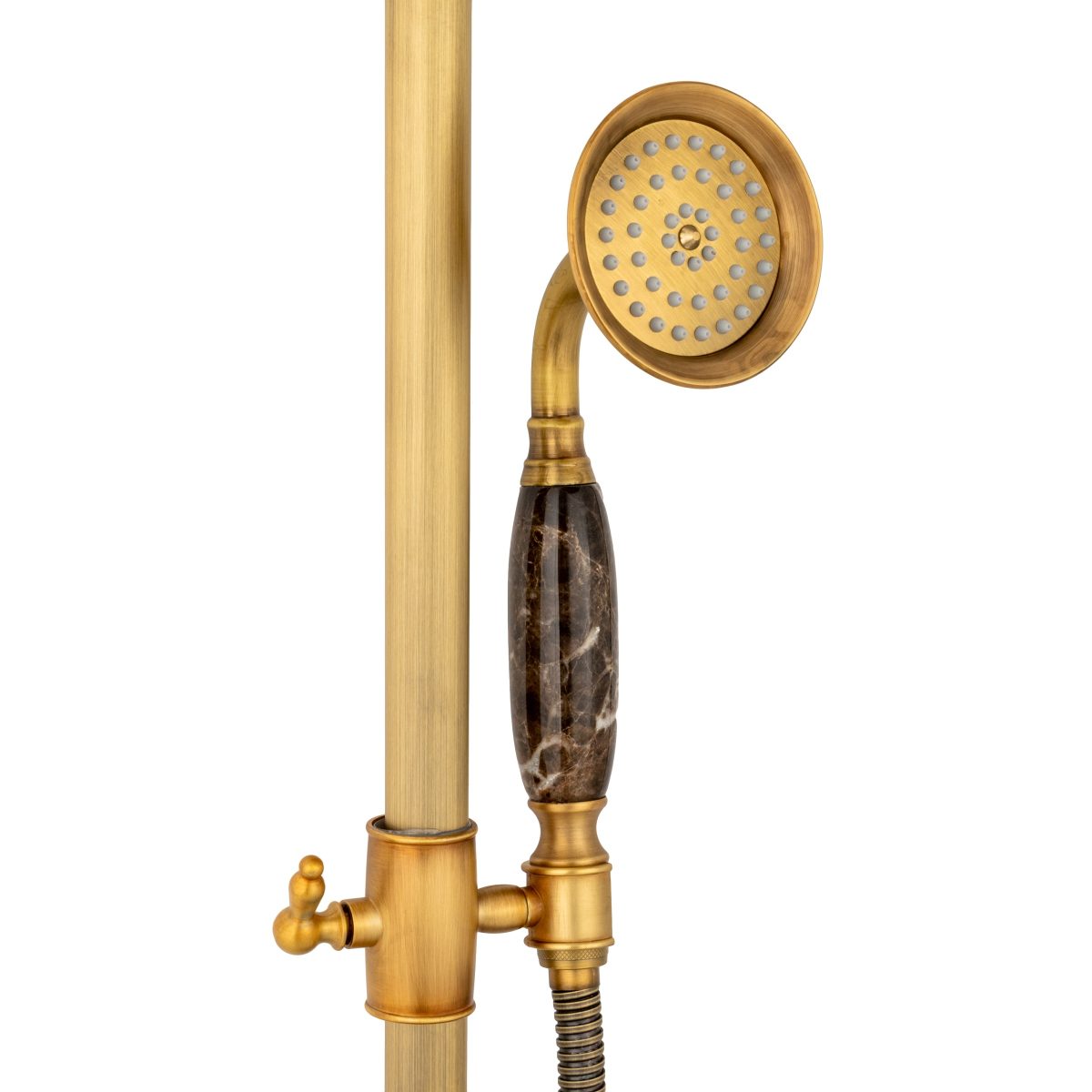 Coloana de dus TRENDY’S,cu trei functii , jade-bronz antichizat+baterie lavoar montare pe blat cu ventil inclus, 5366, trendysanitary.ro