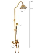 Coloana de dus TRENDY’S,cu trei functii , jade-bronz antichizat+baterie lavoar montare pe blat cu ventil inclus, 9675, trendysanitary.ro