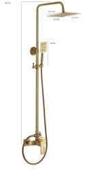 Coloana de dus Trendy s, cu doua functii, bronz atichizat, 9216, trendysanitary.ro