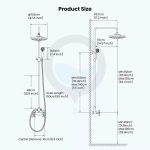 Coloana de dus TRENDY’S, cu doua functii, montare pe perete, bronz antichizat cu broderie ceramica, 4556, trendysanitary.ro