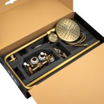 Coloana de dus TRENDY’S, cu doua functii, montare pe perete, bronz antichizat cu broderie ceramica, 4727, trendysanitary.ro