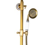 Coloana de dus TRENDY’S, cu doua functii, montare pe perete, bronz antichizat cu broderie ceramica, 5950, trendysanitary.ro