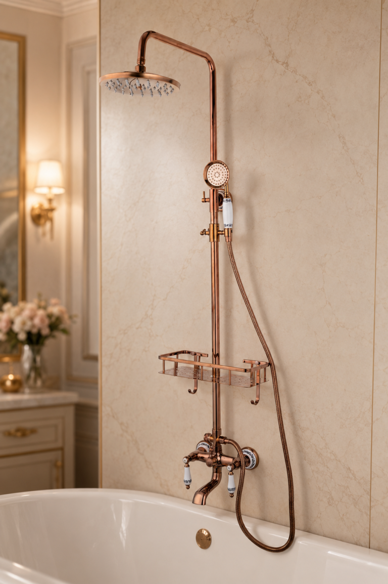 Coloana dus trei functii, rose Trendy s, cu broderie ceramica, 5336, trendysanitary.ro