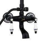 Coloana de dus TRENDY’S, cu trei functii, negru mat cu broderie ceramica, 7233, trendysanitary.ro
