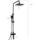Coloana de dus, TRENDY’S, negru mat cu trei functii, 4685, trendysanitary.ro