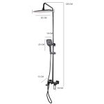 Coloana de dus TRENDY’S, slim cu trei functii, negru, 9602, trendysanitary.ro
