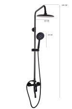 Coloana de dus TRENDY’S, slim, cu trei functii, negru mat, 176, trendysanitary.ro