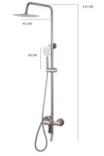 Coloana de dus TRENDY’S ,cu trei functii,inox satinat, 6552, trendysanitary.ro