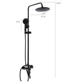Coloana de dus TRENDY’S, slim ,cu trei functii , negru antichizat, 9591, trendysanitary.ro