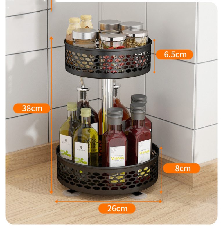 Organizator bucatarie, rotund,cu doua nivele 38x26x8 cm, 2905, trendysanitary.ro