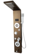 Panou de dus TRENDY’S, cu hidromasaj , inox 5 functii digital cu led, bronz antichizat, 9979, trendysanitary.ro