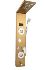 Panou de dus TRENDY’S, cu hidromasaj , inox 5 functii digital cu led ,gold satin, 366, trendysanitary.ro
