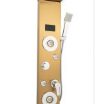 Panou de dus TRENDY’S, cu hidromasaj , inox 5 functii digital cu led ,gold satin, 7520, trendysanitary.ro