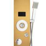 Panou de dus TRENDY’S, cu hidromasaj , inox 5 functii digital cu led ,gold satin, 7674, trendysanitary.ro