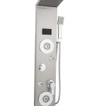Panou de dus TRENDY’S, cu hidromasaj , inox 5 functii digital cu led, gri satin67, 6338, trendysanitary.ro