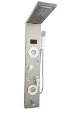 Panou de dus TRENDY’S, cu hidromasaj , inox 5 functii digital cu led, gri satin67, 737, trendysanitary.ro