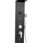 Panou de dus cu hidromasaj TRENDY’S, inox 5 functii digital cu led, black satin, 1532, trendysanitary.ro