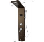 Panou de dus cu hidromasaj TRENDY’S, inox 5 functii digital cu led, bronz antichizat, 5290, trendysanitary.ro