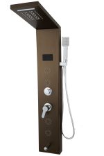 Panou de dus cu hidromasaj TRENDY’S, inox 5 functii digital cu led, bronz antichizat, 5611, trendysanitary.ro