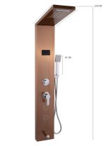 Panou de dus cu hidromasaj TRENDY’S , inox 5 functii digital cu led,cupru satin, 7314, trendysanitary.ro