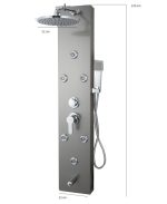 Panou de dus cu hidromasaj, TRENDY’S cu 4 functii inox satinat, 3080, trendysanitary.ro