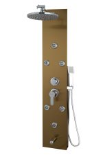 Panou de dus cu hidromasaj, TRENDY’S cu 4 functii,gold satin, 9796, trendysanitary.ro
