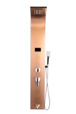 Panou dus TRENDY’S, cu hidromasaj inox 5 functii Digital Thermo,cupru satin, cu led, 5910, trendysanitary.ro