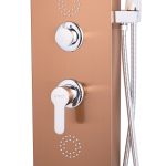 Panou dus TRENDY’S, cu hidromasaj inox 5 functii Digital Thermo,cupru satin, cu led, 8376, trendysanitary.ro