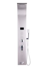 Panou dus TRENDY’S, cu hidromasaj inox 5 functii Digital Thermo,gri satin cu led, 323, trendysanitary.ro