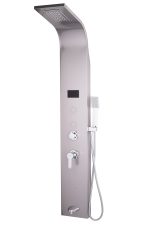 Panou dus TRENDY’S, cu hidromasaj inox 5 functii Digital Thermo,gri satin cu led, 5371, trendysanitary.ro