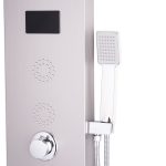 Panou dus TRENDY’S, cu hidromasaj inox 5 functii Digital Thermo,gri satin cu led, 2408, trendysanitary.ro
