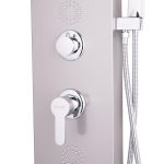 Panou dus TRENDY’S, cu hidromasaj inox 5 functii Digital Thermo,gri satin cu led, 4345, trendysanitary.ro