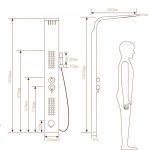 Panou dus hidromasaj inox 4 functii TRENDY’S gri satin, 9210, trendysanitary.ro