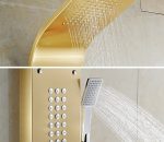 Panou dus hidromasaj inox 4 functii gold satin TRENDY’S, 8698, trendysanitary.ro