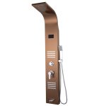 Panou dus hidromasaj inox 5 functii,Digital-Cupru Satin TRENDY’S, 3032, trendysanitary.ro