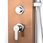 Panou dus hidromasaj inox 5 functii,Digital-Cupru Satin TRENDY’S, 7585, trendysanitary.ro