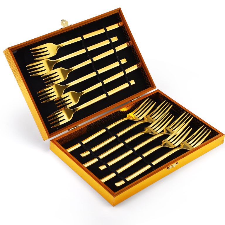 Set 12 furculite, stainless stel, gold, 9612, trendysanitary.ro