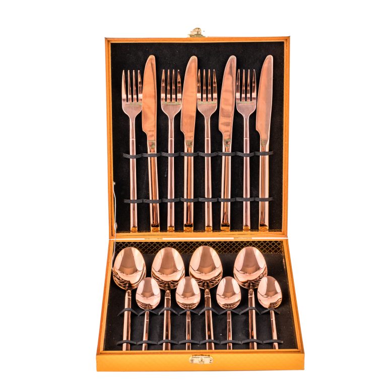 Set 16 tacamuri din inox, rose, 1778, trendysanitary.ro
