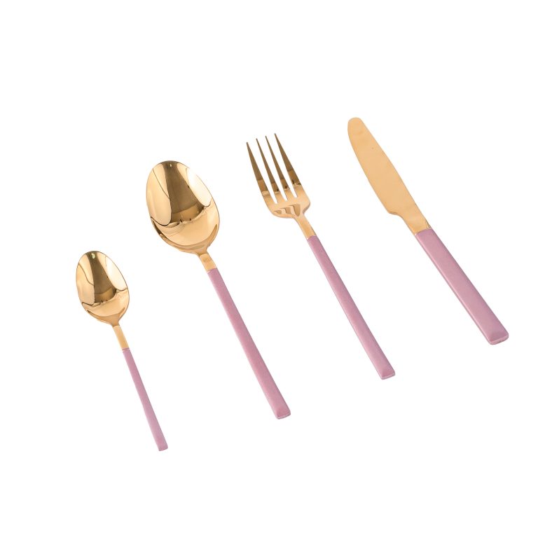 Set 16 tacamuri din inox, rose-gold, 1350, trendysanitary.ro