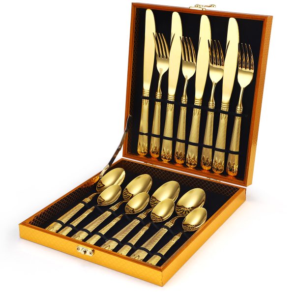 Set 16 tacamuri, din inox,pentru 4 persoane, gold, 9340, trendysanitary.ro