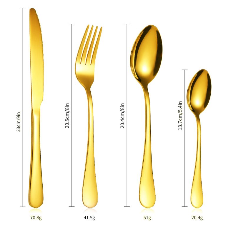 Set 16 tacamuri,din inox,auriu, 1168, trendysanitary.ro