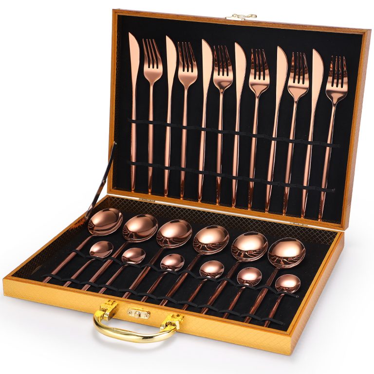 Set 24 tacamuri, stainles steel,rose, 4198, trendysanitary.ro